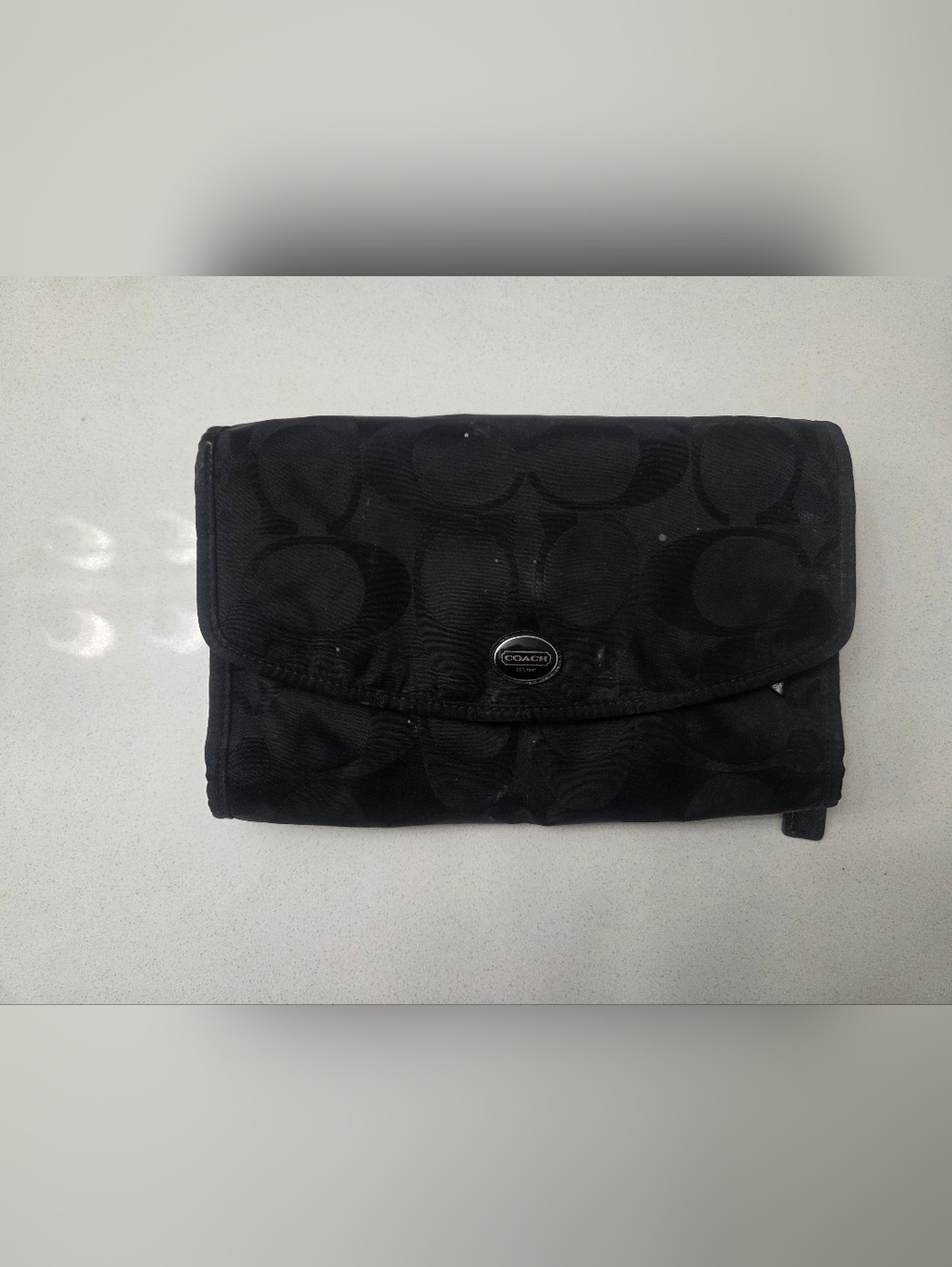 Coach Black Signature Travel Makeup Bag